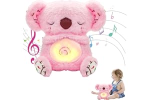 LDDYKZY Soulage l'anxiété Koala Respiration apaisante Loutre Soulage l'anxiété Koala Peluche en relief apaisant Mouvement respiratoire Loutre apaisante Animal rempli Jouet apaisant Koala Rose