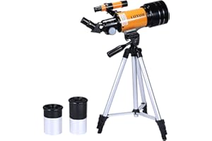 MLABINYA Astronomical Telescope,70mm Refracting Telescope with Multilayer Broadband Coating(15X-150X),Adjustable Tripod and Finderscope,Telescope for Adults,Kids and Beginner