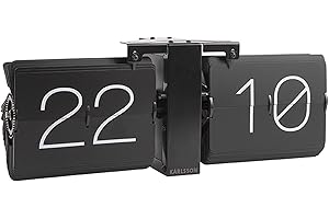 Karlsson Modern Flip No Case Clock, Black, 36 x 8,5 x 14