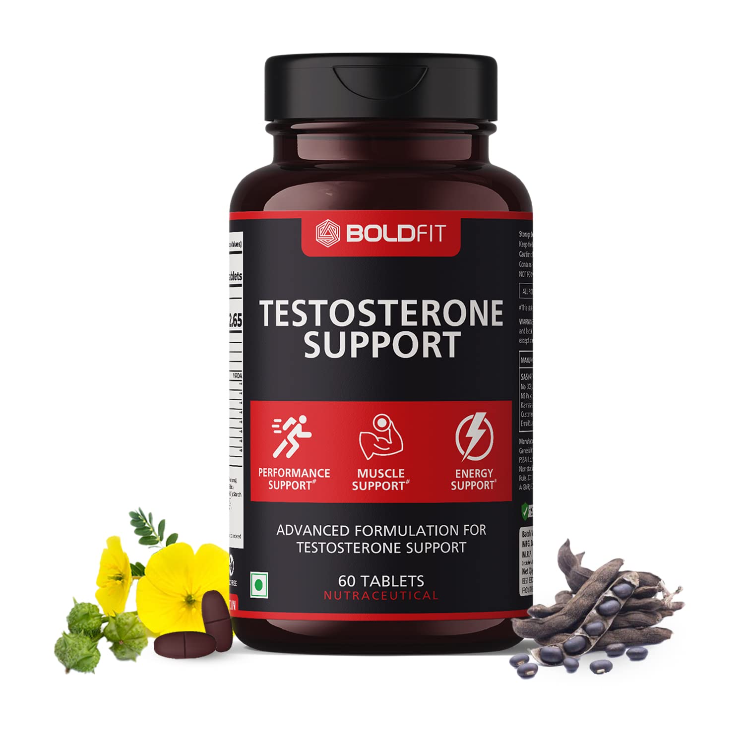 Boldfit Testosterone Booster Support Supplement For Men & Women Testo Booster Supplement with Tribulus Terrestris, Ashwagandh
