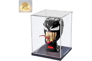 ELEPURE Acryl Vitrine Klar für Lego Actionfiguren Funko Pop Modell Skulptur Transparenter Plexiglas Display Box für Sammlung Staubschutz Anzeigekasten für Aufbewahrungsspielzeug【Schwarz,20×20×30cm】