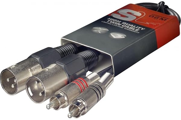 Stagg - Cable de audio patch (60 cm, 2 conectores macho XLR a 2 conectores macho RCA)