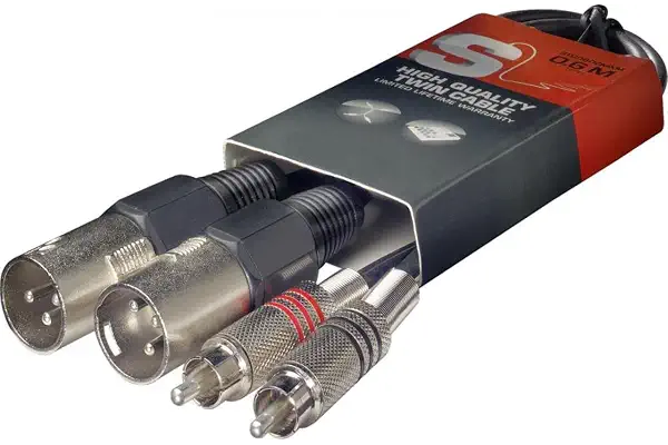 Stagg - Cable de audio patch (60 cm, 2 conectores macho XLR a 2 conectores macho RCA)