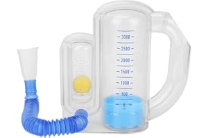 AGATIGE Ejercitador de respiración de 3000 ml, herramienta de entrenamiento de capacidad vital de respiración pulmonar Ejercitador de pulmón con tubo de respiración para personas mayores y adultos