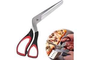 HUGWAIT Pizzaschere, Pizzaschere Spülmaschinenfest, Pizzaschere für Linkshänder, Pizzaschneider Schere Edelstahl, Pizza Schere für Einfache Handhabung und Reinigung, Multifunktionale Küchenschere, 27cm