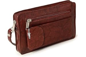 DrachenLeder Geldbörse Handgelenktasche braun Herren Leder 20x13x5 D4OTJ511N Handgelenktasche