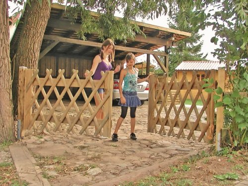 Tür für Jägerzaun Scherenzaun B100 x H80 cm - 2