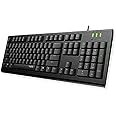 RAPOO NK1900 Wired Keyboard with USB Connectivity, 1.5m Cable Length, Spill Resistant, Laser Carved Keycap, English-Arabic Layout, AR_BLACK - 12387