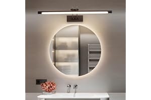 MantoLite LED Bathroom Over Mirror Light 3CCT 60CM Long Vanity Wall Light Dimmable Black Cabinet Picture Lights for Wall Ajustable Black Indoor Lighting Wall Sconce Hotel Bedside 15W Reading Lamps
