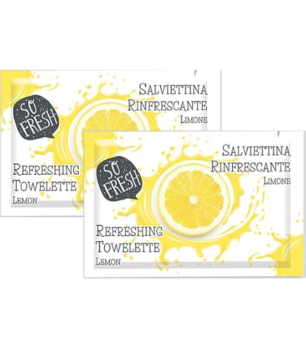 Lingettes Rince Doigts Senteur Citron - Lot de 500, Nettoyant main pour vos repas, toute odeur