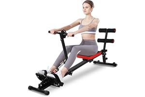 ‎DNKELAR Rudergerät für Zuhause, Klappbar Rudergerät mit 12 Widerstandsstufen, LCD Monitor für das Heimtraining, Max Belastung 120 kg