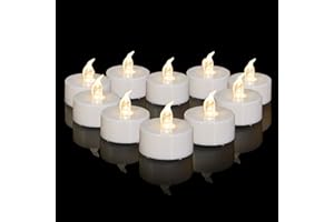 Abrief 12 Pack Tea Lights Candles Battery Operated - LED Tea Lights Realistic and Bright Flickering-Flameless LED Candles,for Seasonal & Festival Celebration Warm White Lamp