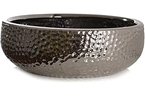 Schale CORO, Keramik, silber glasiert, Kaheku, 30 cm