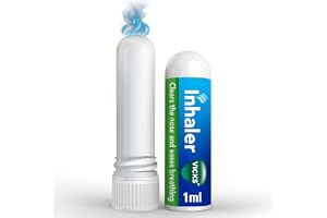 Vicks Inhaler with Camphor and Menthol, Fast Relief from Blocked Nose, 1ml | Pocket Size, for Day & Night Use
