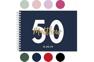 Personalised birthday guestbook | signing birthday guest book scrapbook notebook memories | 30th 40th 50th 60th 70th 80th 90t
