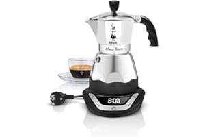 Bialetti Moka Timer, Elektrische Kaffeemaschine mit eingebautem Timer, 3 Tassen, 365 W, Schwarz