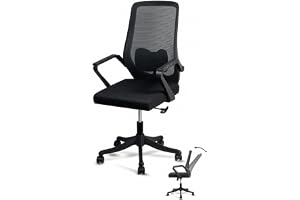 SKY-TOUCH Ergonomic Office Chair | Desk Chair | Computer Chair | Lumbar Support | Height Adjustable | Large Space Padded Seat Cushion｜with Tilt Back｜Mesh Breathable Backrest｜60 * 57 * 111cm,Black