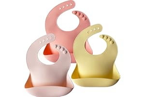 Moonkie silikonowe śliniaki dla niemowląt Zestaw 2 sztuk, BPA Free Wodoodporne miękkie Wytrzymałe regulowane silikonowe śliniaki dla niemowląt i małych dzieci