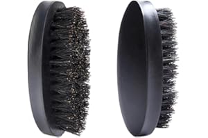 WPNCYK 2 Pcs Hair Brush Men, Mens Hair Brush, Beard Brush For Men, Beard Brush, Handle Made In Solid Wood With Firm Bristles To Tame And Soften Your Beard Hair For Healthier And Softer Beard (Black)