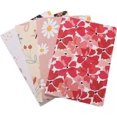 PAPBOO A5 Handy, Easy to Carry Unruled, Plain Cute Floral Set of 4 for doodling, Writing, Notes, Notebooks -Matte Finished - 