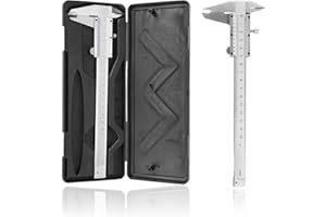 HALF FOREST 150mm Calibrador Vernier Inoxidable Alta Precisión,Escala Clara,Con Tornillo De Bloqueo,Para Medidas Domésticas E Industriales (Plata)