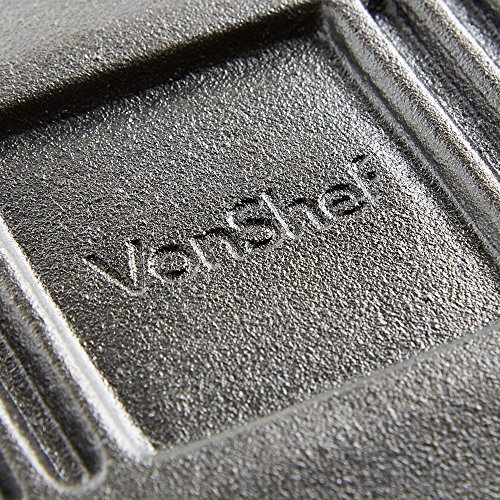 VonShef schwarze, bereits eingebrannte, flache und gusseiserne Fleischpresse 8” X 5” - 8