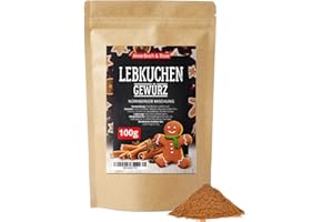 ‎MEERBACH & ROSE MeerBach & Rose Lebkuchengewürz 100g, Lebkuchen Gewürz zum Backen von Lebkuchen, Spekulatius, Pfefferkuchen, Honigkuchen, Keksen und weihnachtlichem Gebäck, Lebkuchengewürzmischung, Weihnachtsgewürz