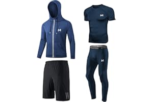 MEETYOO Tee Shirt Compression Homme, Legging Sport Short Fitness T Shirt Manches Courtes Collant Gym Running Vetement pour Jogging Musculation