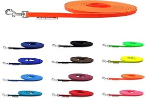 Schleppleine Biothane Hundeleine kleine Hunde 9mm 3m / 5m / 10m / 15m Hundeleine Biothane (5m OHNE Handschlaufe, Neonorange)