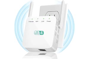 Cablelera WiFi Range Extender, WiFi Signal Booster to 3650sq.ft and 35 Devices, 2.4G 300Mbps WiFi Extender Booster Wireless with LAN Port, Support AP/RPMode, Compatible with All Routers
