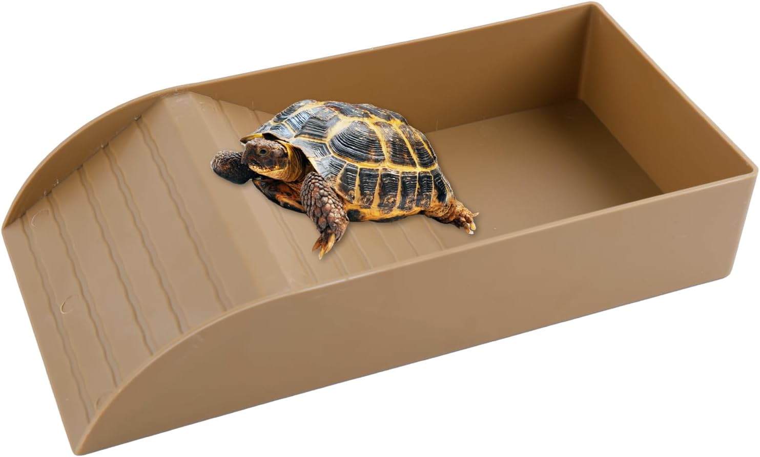 QINGYIWL Cuenco de Agua para Tortugas, Bebedero para Tortugas de Tierra con Rampa y Plataforma para Tomar el Sol, Piscina de Baño para Reptiles, Lagartos, Anfibios
