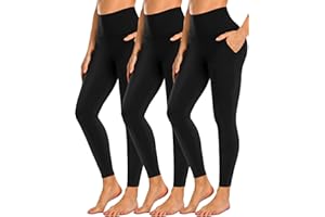 MOREFEEL 3er Pack Leggings Damen mit Tasche High Waist Leggins Elastische Blickdicht Leggings Sportleggins für Yoga Fitness Gym