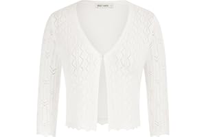 GRACE KARIN Damen Bolero Elegant Strickjacke 3/4 Ärmel Schulterjacke Casual Shrug Top