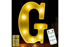 HONPHIER® Lettere lampada a forma di lettera con telecomando, lampada a LED, illuminazione lettera, luce notturna, decorazione per compleanno, festa, matrimonio (G)
