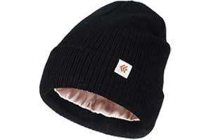 Creekstone Beanie Hat for Women Men Satin Lined Beanie Winter Hats Silk Lined Slouchy Beanie Warm Ski Hat Unisex Knit Cap