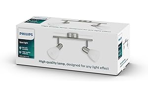 Philips LED Burlap Lampada Faretti 2 Luci Orientabili, Nickel
