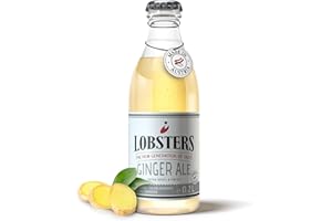 ‎LOBSTERS THE NEW GENERATION OF TASTE Lobsters - Ginger Ale - 12 x 0,2l - Spicy and Fresh - Mit 100% natürlichen Zutaten, Made in Austria, Zuckerreduziert & ohne Farbstoffe, Für Cocktail mix, Ginger Shot