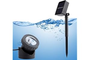 ‎GOTOTOP GOTOTOP LED Teichbeleuchtung, Solar Teichbeleuchtung mit 6 LED, IP 68 Wasserdicht, Einzelkopf LED Unterwasserleuchten für die Beleuchtung von Unterwasser, Teich, Garten, Hof, Weg