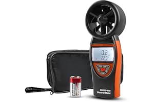 INFURIDER Digital Anemometer, Wind Speed Meter 0.3~30 M/s, Hanheld Air Flow Meter with Temperature Velocity CFM, 1~55 Knots Anemometers for Shooting, Drone Flying, Sailing, Fishing