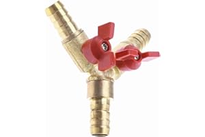 KOMUNJ 1 sztuka Y 3-drożne złącze węża, mosiężny zawór kulowy, rozdzielacz, mosiądz i stop cynku, do armatury stolarskiej, powietrza, wody, gazu, 10 mm