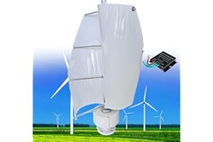 FABLESTORYEM éolienne 12000W,12V 24V 48V éolienne Verticale à Arbre de Lévitation Magnétique Hélicoïdal,Générateur à Aimant Permanent Triphasé,avec Contrôleur,pour Maison/Terrasse/Chalet/Camping-Car,E-12V