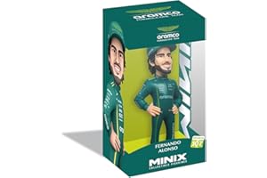MINIX Bandai Figura de colección 12 cm, Aston Martin, Fernando Alonso, Coleccionables para Exhibición, Idea de Regalo, Juguetes para Niños y Adultos, Fans De Fórmula 1 (MN19359)