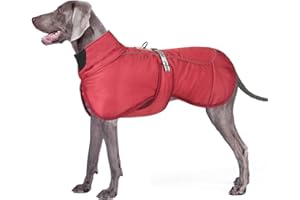 Dolahovy Chaqueta de Perro de Invierno Abrigo Cálido para Perros Ropa de Mascota Ajustable Jersey para Perros Reflectante Perros con Anilla en D para Perros Medianos Grandes Exterior (XL, Rojo)