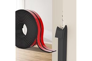 Hengrongshen Profilo Angolare Autoadesiva in TPE Flessibile, Protezione Angoli Muro, Striscia Paraspigoli, Profili Angolari e Bordi per Muro, Piastrelle, Porte, Finestre, Bagno (Nero, 2cm x 4M)