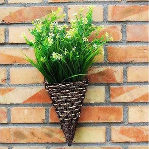 EQLEF® Retro Blume Wand hängenden Korb Topf Gartendekoration Wand Blumenvase Wanddekoration - 2