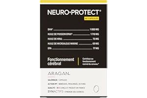 NeuroProtect - Riche en Omega 3 - Complement Alimentaire Mémoire, Fonctionnement Cérébral - Huile de Poisson & Huile de Krill - Aragan - 60 Capsules