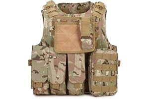 QMFIVE Gilet tattico Airsoft Camo Molle rrv con Borsa/Traning Giubbotto per la tutela della Sicurezza Usato per Tattica CS Giochi Outdoor