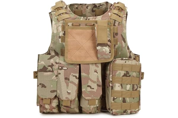 QMFIVE Gilet Militaire Tactique Chasse en Plein air Camping Randonnée Gilet de Jeu de Guerre
