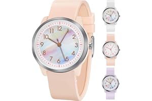 SOCICO Kinderuhr Analog, 5ATM/50M Wasserdicht Armbanduhr Kinder Mädchen Jungen Teenager, Leicht Lesbar Kinder Quartz Minimalistisch Uhren für 9-18 Jahre