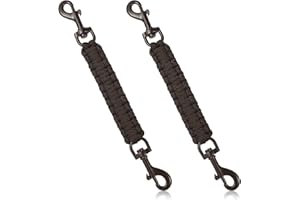 KFHENSOMR 2Stück Halti für Große Hunde Hundehalsband Clips, Halsbänder und Leinenverbinder Handgefertigter Backup-Sicherheitsgurt für Hundegeschirr Halsband Spaziergang und Wandern (Schwarz)